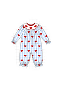 Blue heart embroidery gingham collection
