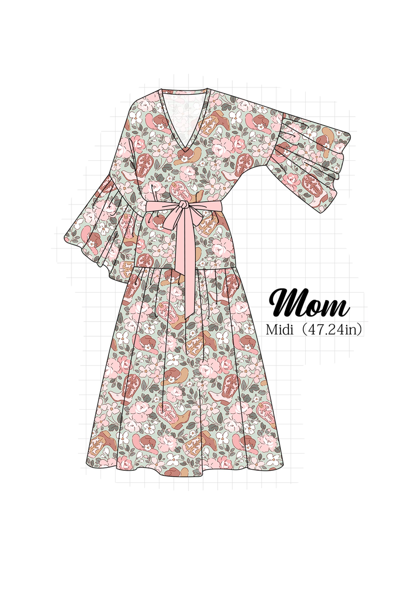 Pink western boots floral collection