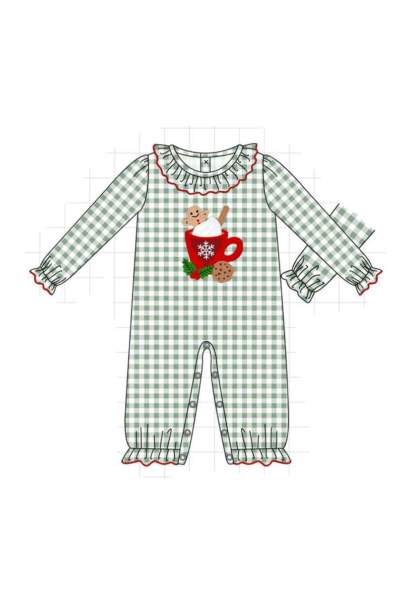 Red christmas gingerbread applique gingham collection