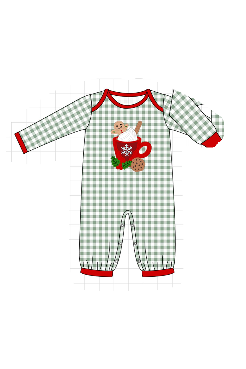 Red christmas gingerbread applique gingham collection