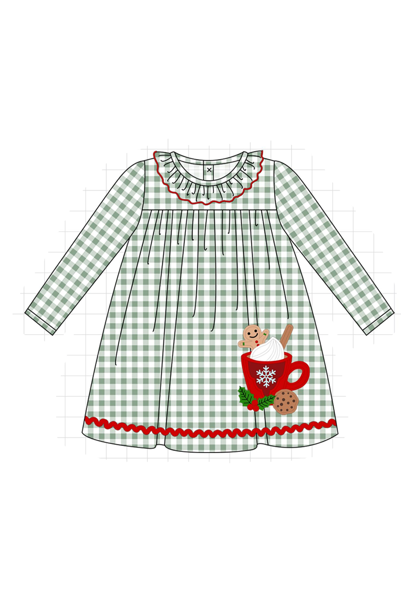 Red christmas gingerbread applique gingham collection