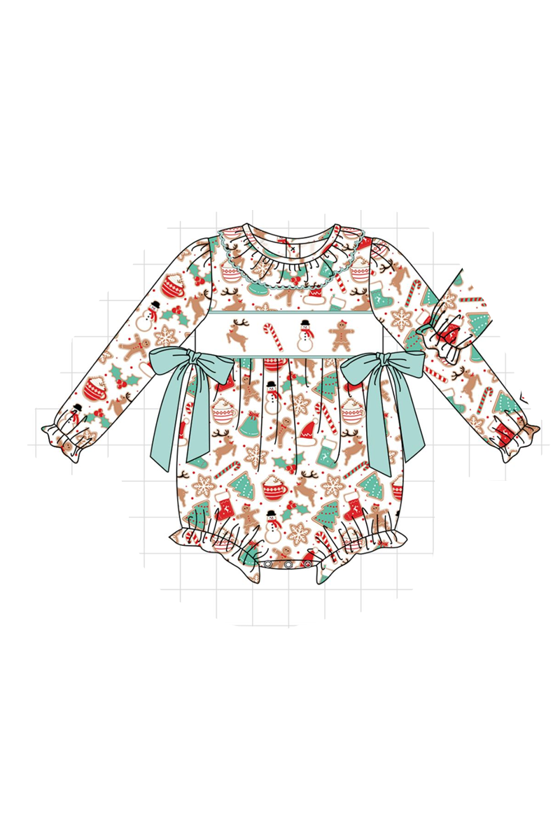 Mint christmas gingerbread embroidery collection