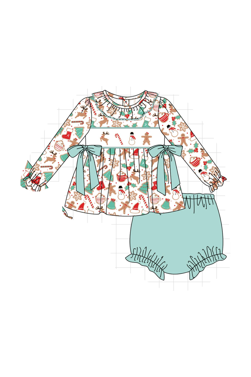 Mint christmas gingerbread embroidery collection