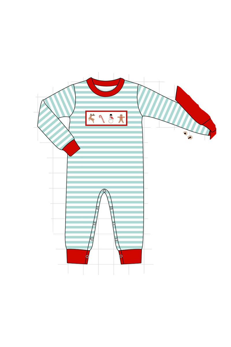 Mint christmas gingerbread embroidery collection