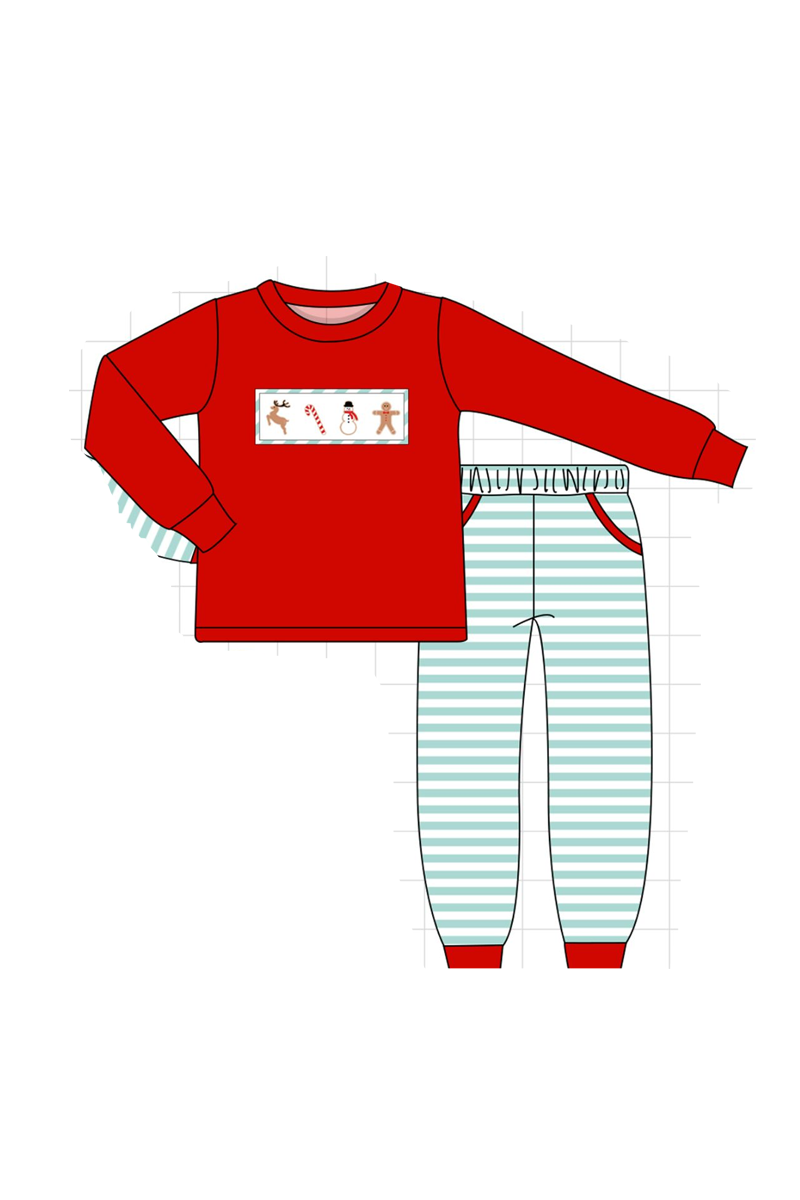 Mint christmas gingerbread embroidery collection