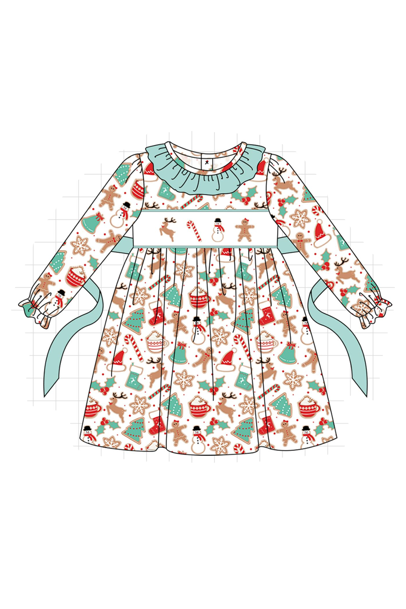 Mint christmas gingerbread embroidery collection