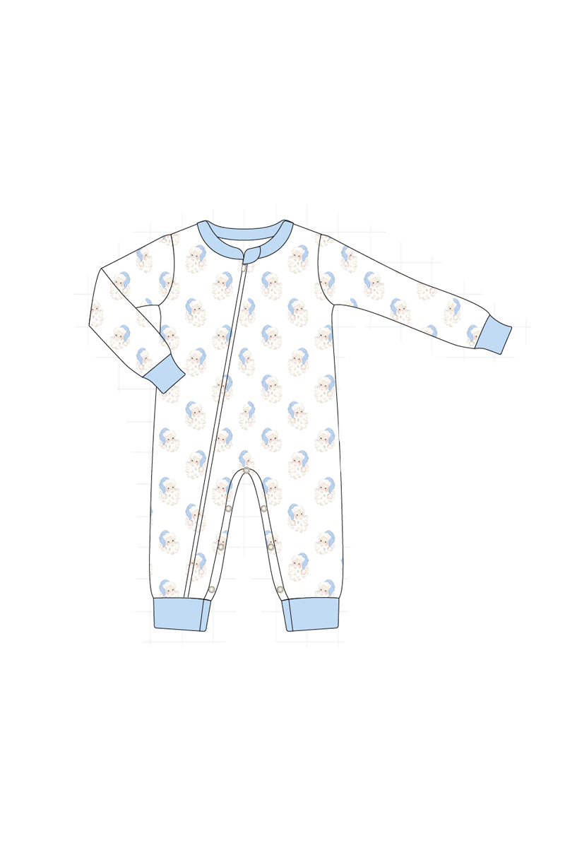 Blue&pink christmas santa claus pajama collection