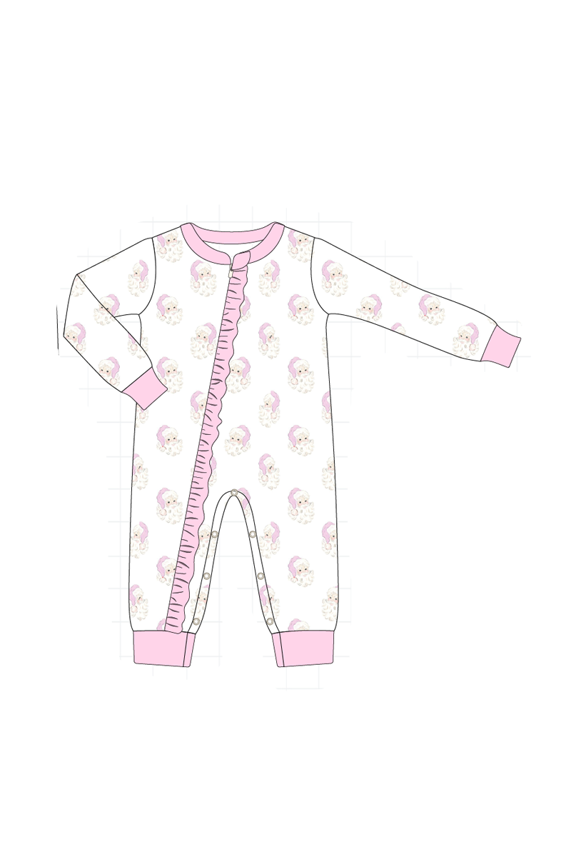 Blue&pink christmas santa claus pajama collection