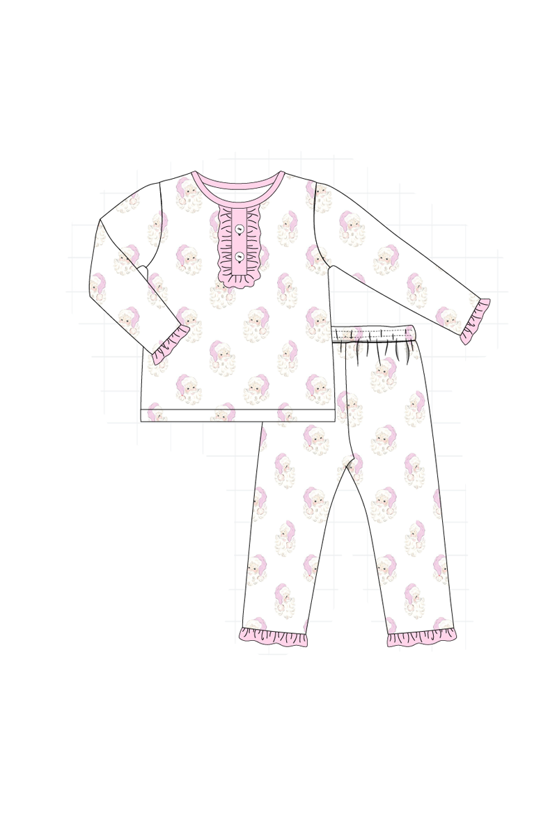 Blue&pink christmas santa claus pajama collection