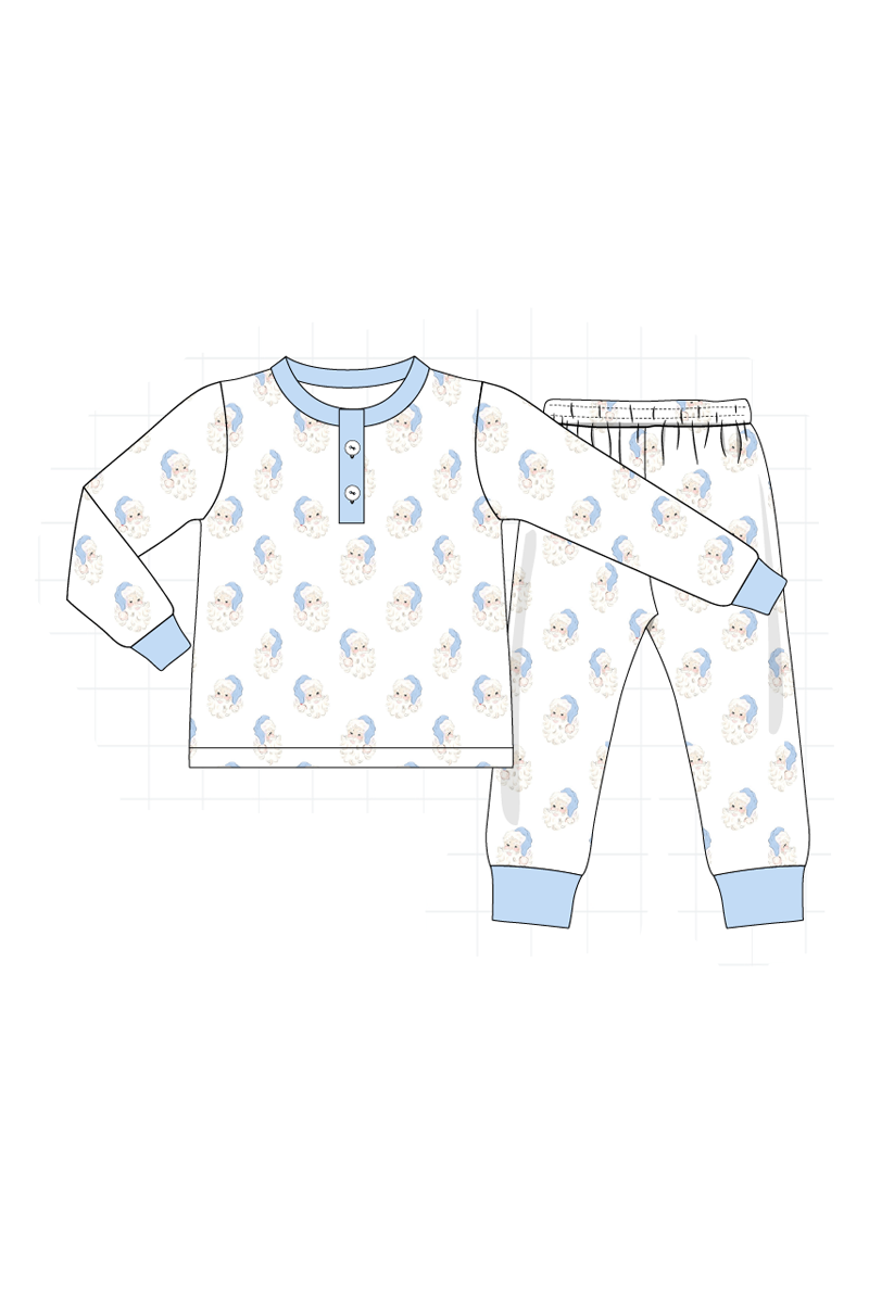 Blue&pink christmas santa claus pajama collection