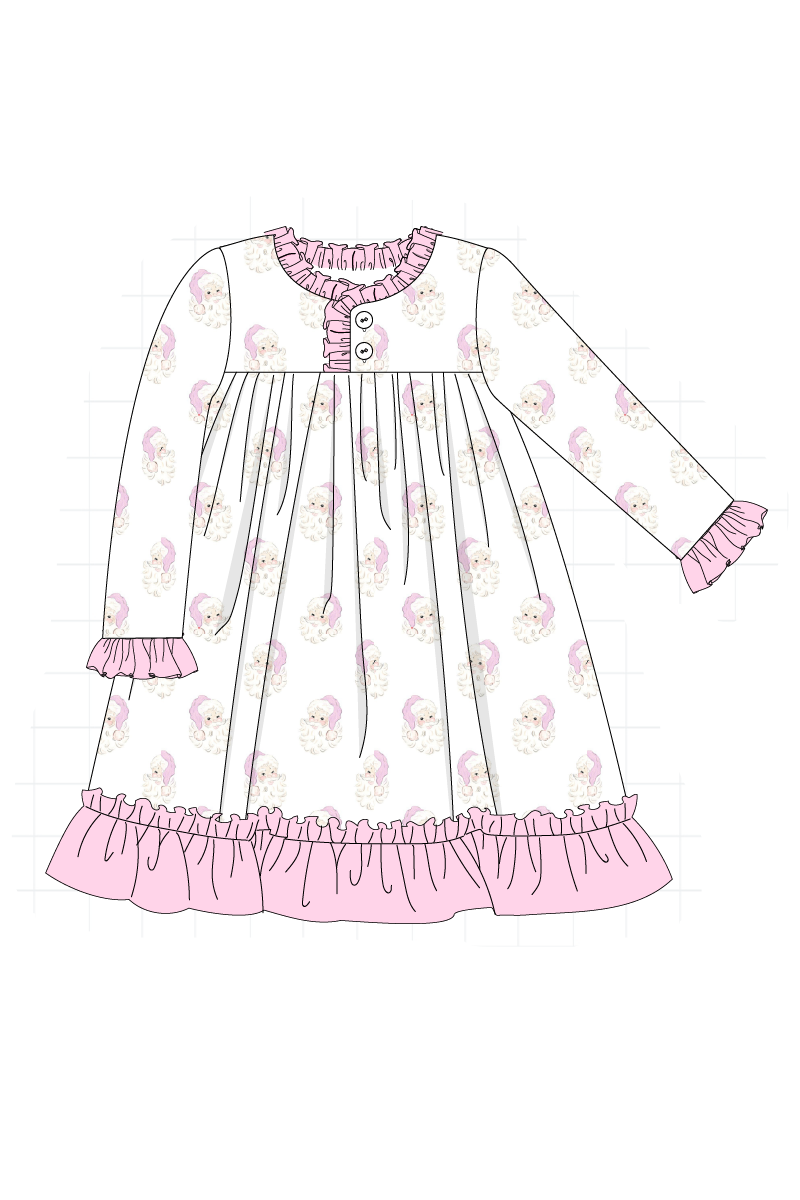 Blue&pink christmas santa claus pajama collection