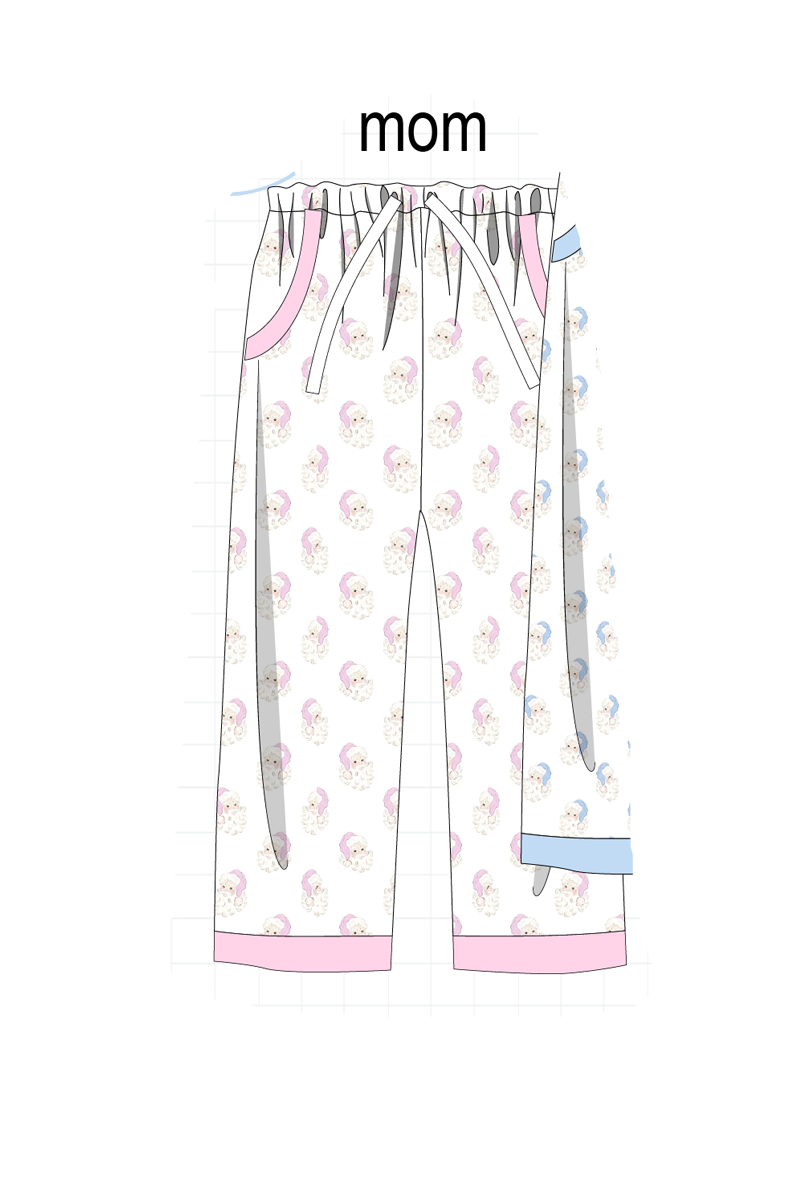 Blue&pink christmas santa claus pajama collection