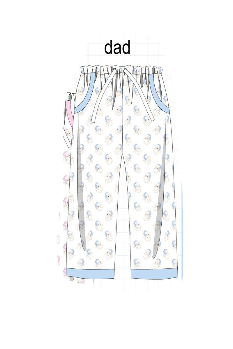 Blue&pink christmas santa claus pajama collection