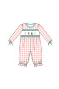 Pink nutcracker embroidery gingham collection