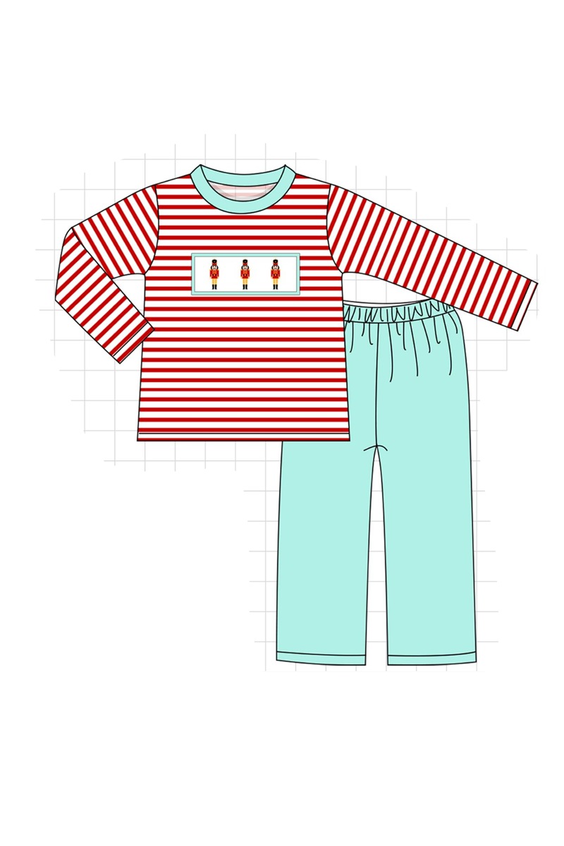 Pink nutcracker embroidery gingham collection