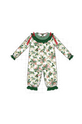 Forest christmas holly leaves smocked collection