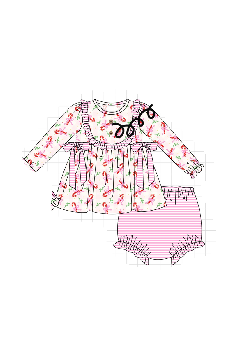 Pink christmas candy cane stripe collection