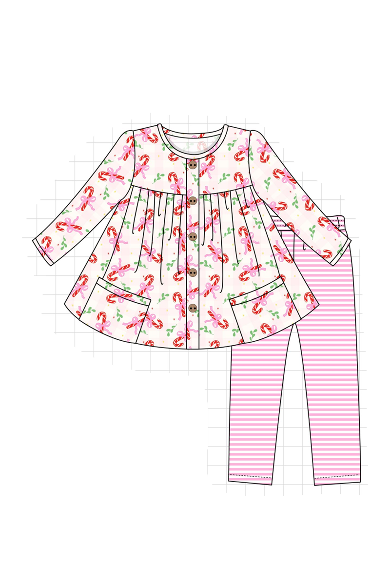 Pink christmas candy cane stripe collection