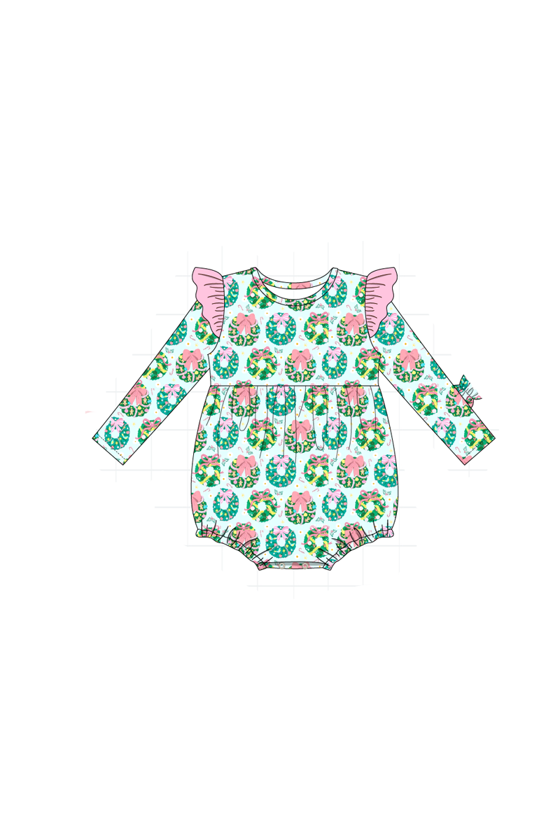 Green christmas wreath print collection