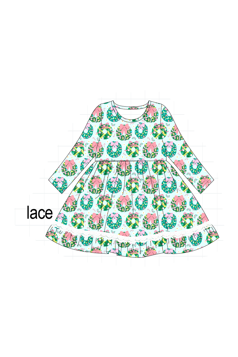 Green christmas wreath print collection