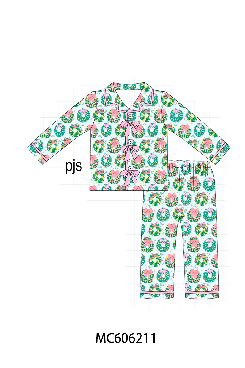 Green christmas wreath print collection