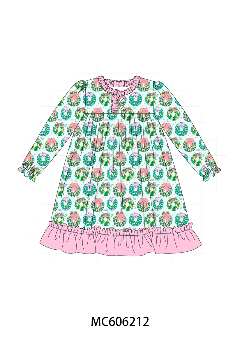 Green christmas wreath print collection
