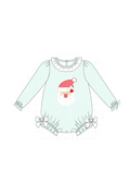 Mint christmas santa claus applique gingham collection