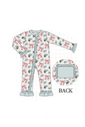 Sage bow print ruffle collection