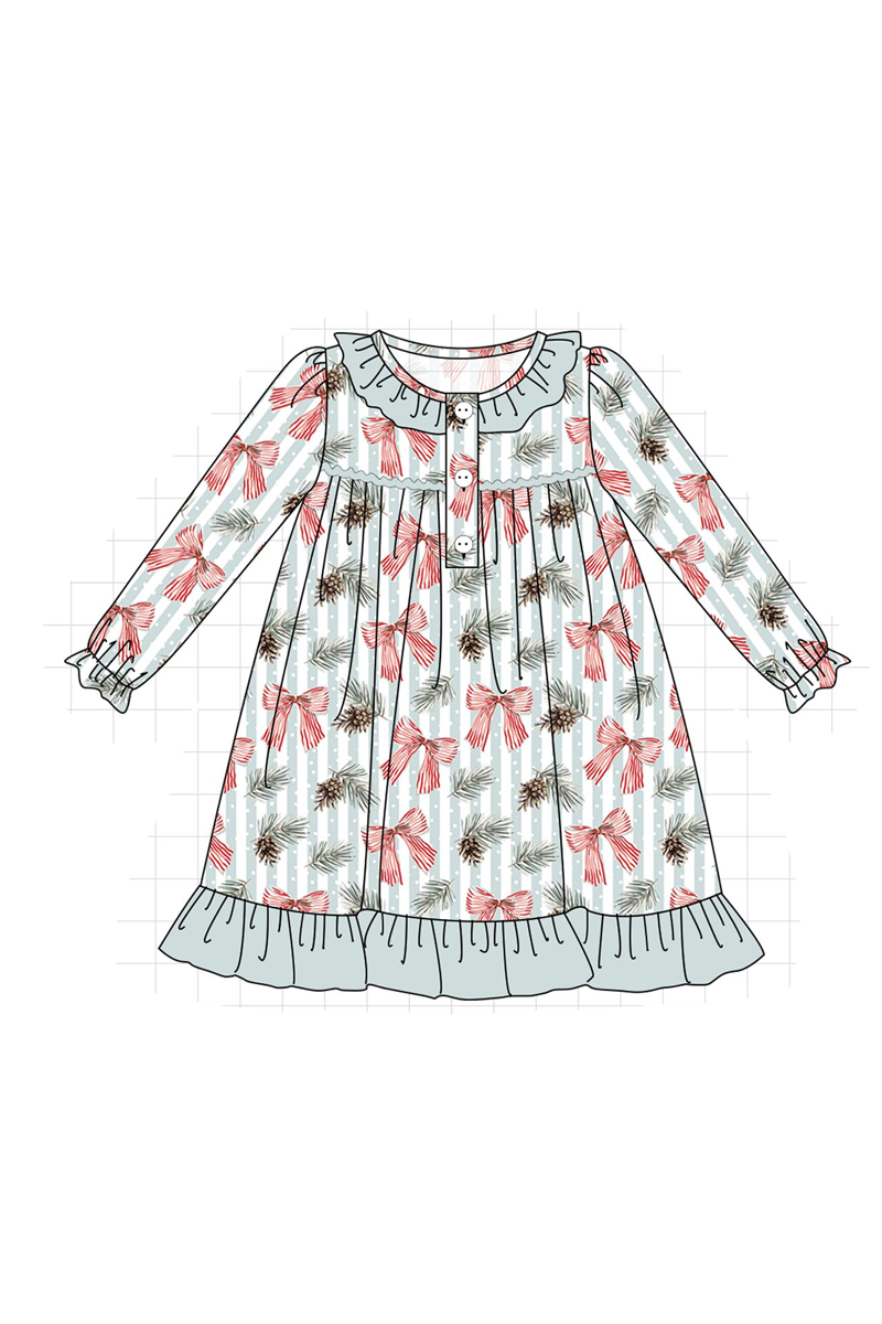 Sage bow print ruffle collection
