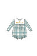 Teal nativity embroidery plaid collection