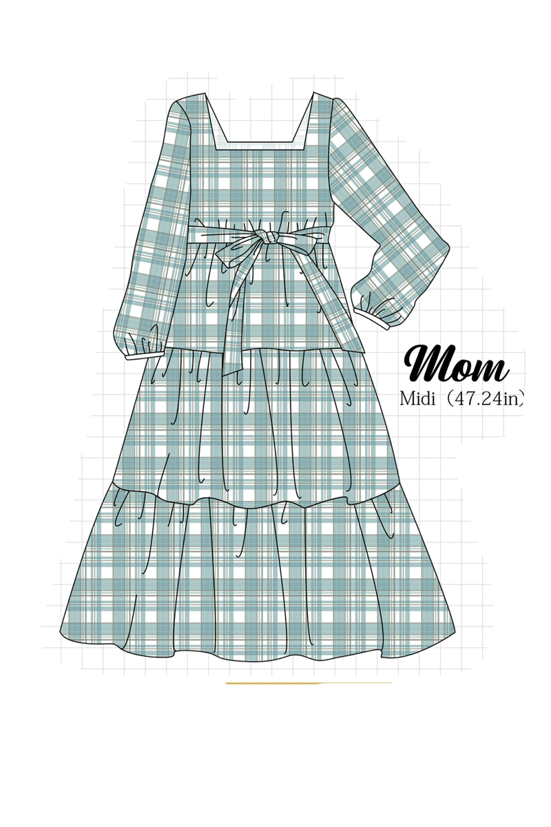 Teal nativity embroidery plaid collection