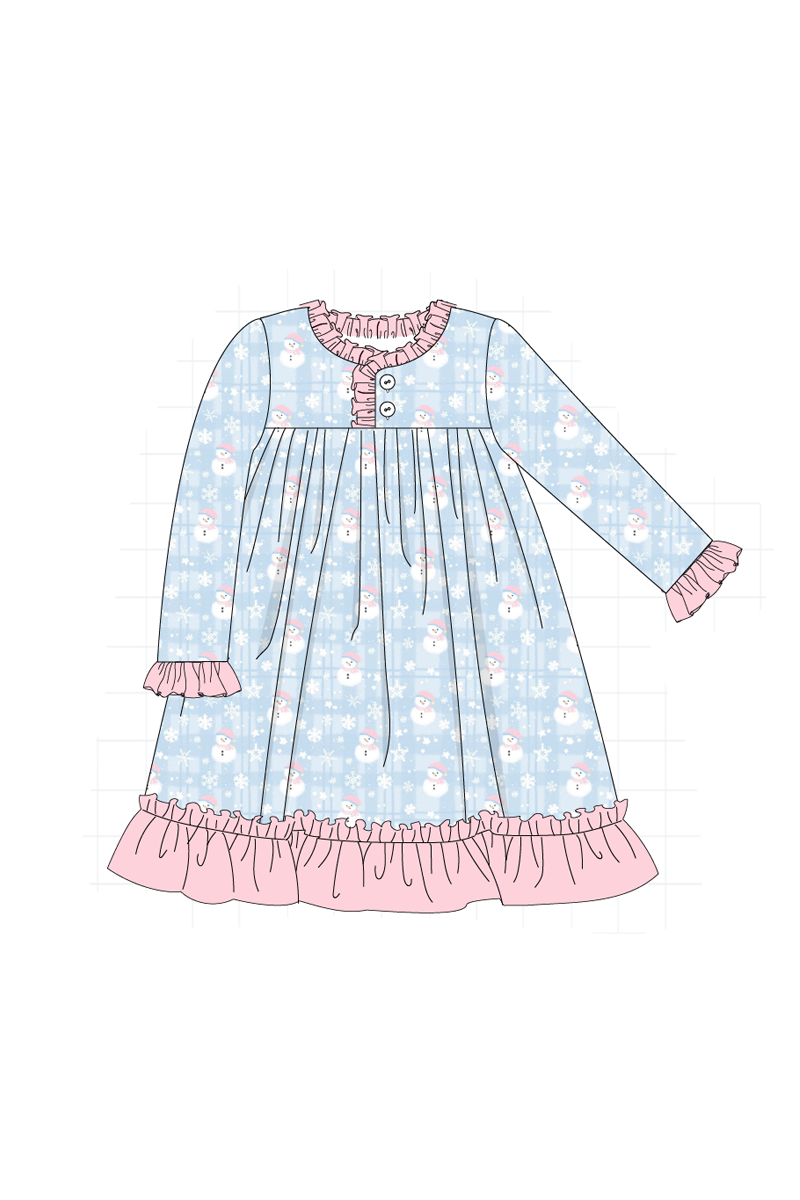 Blue snowman print pajama collection