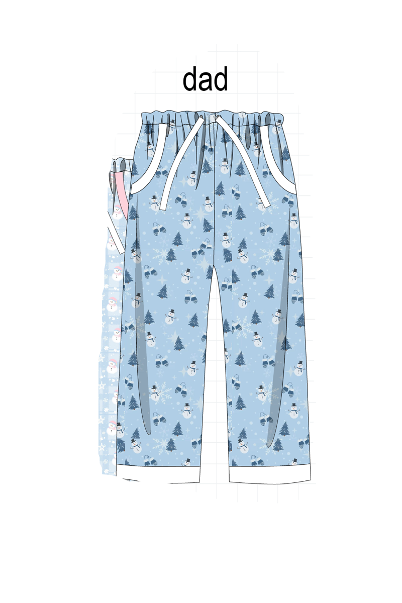 Blue snowman print pajama collection