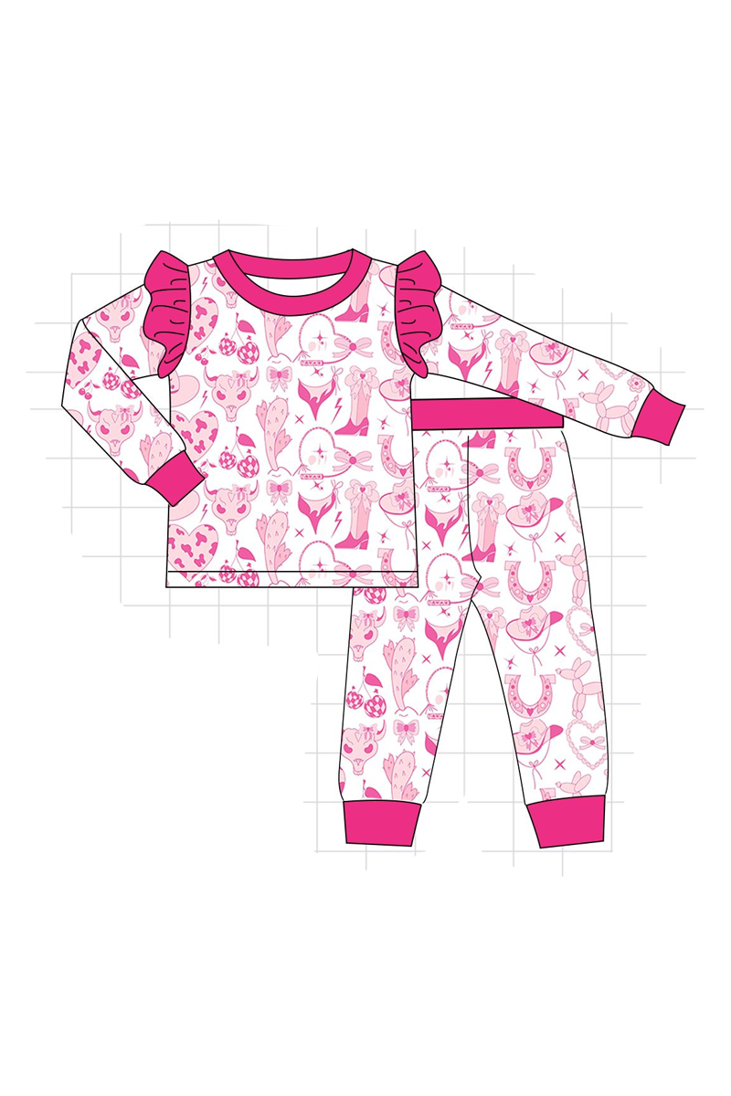 PO95 Pink western heart bow bamboo collection