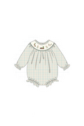 Sage duck embroidery plaid collection 1