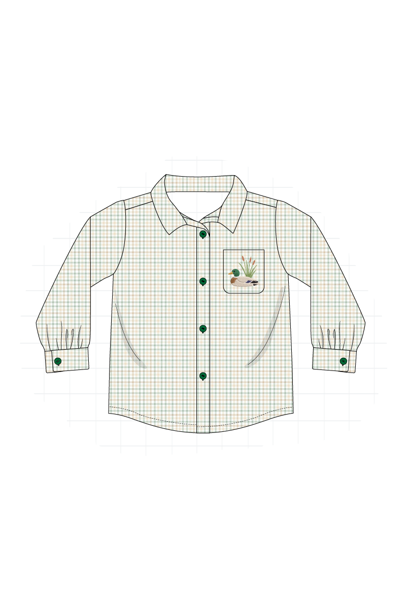 Sage duck embroidery plaid collection 2