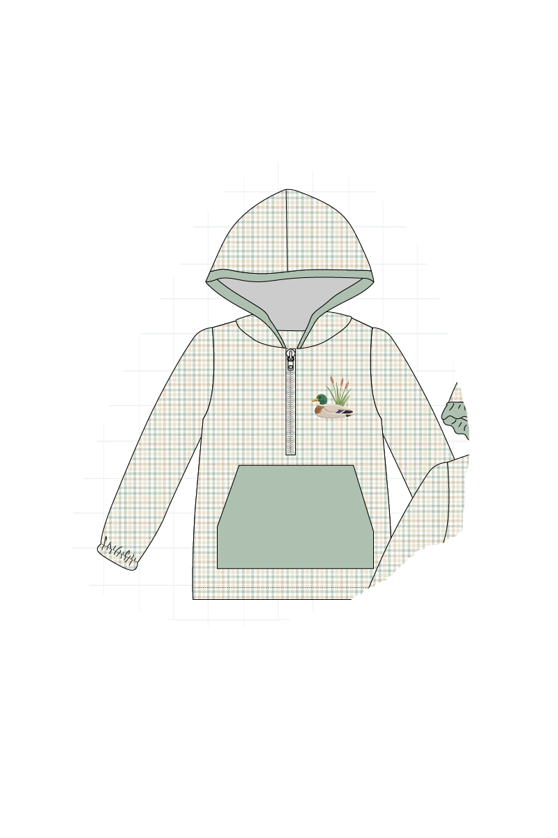Sage duck embroidery plaid collection 2