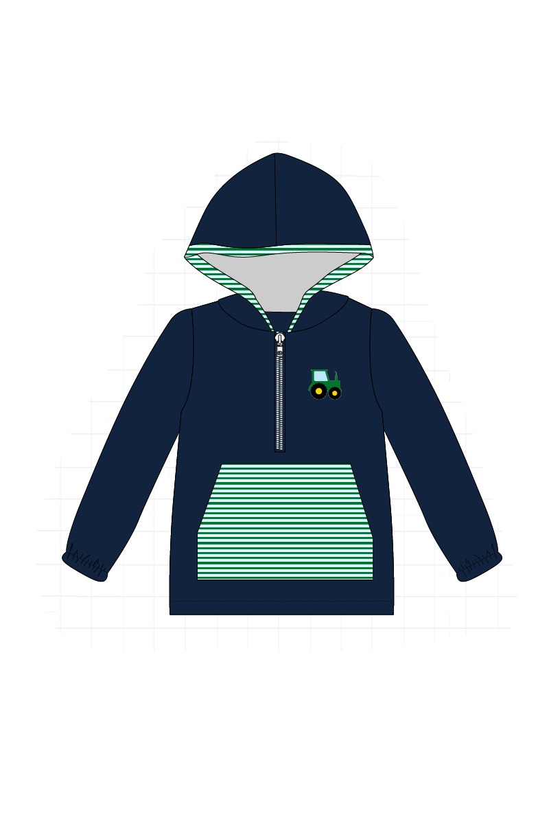 Navy tractor embroidery stripe collection