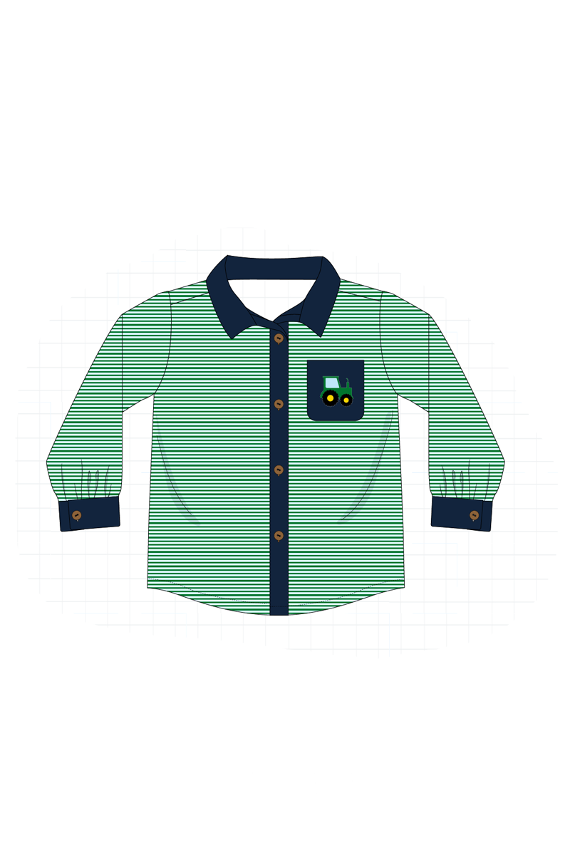 Navy tractor embroidery stripe collection