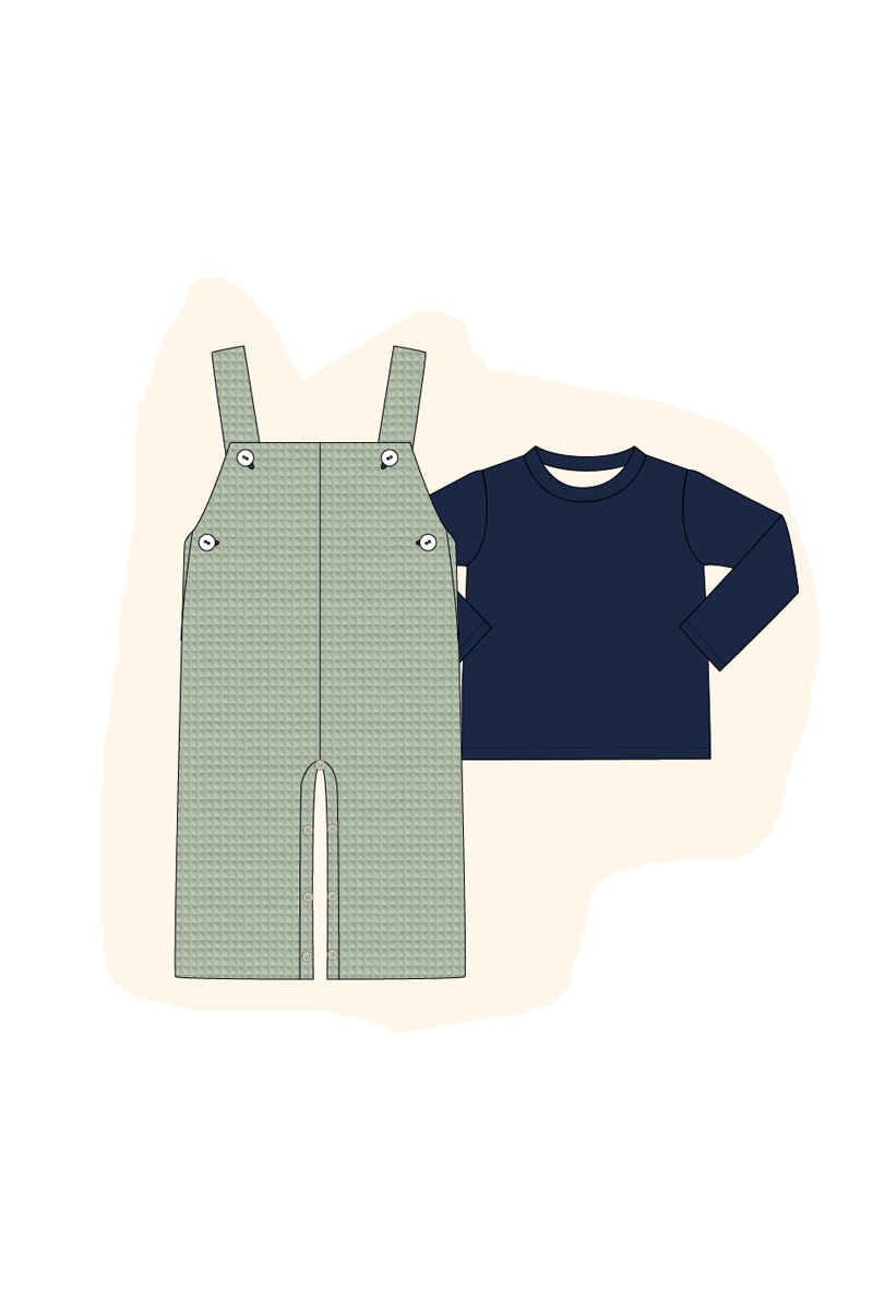 Navy waffle ruffle collection