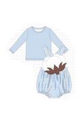 Blue&pink cotton applique gingham collection