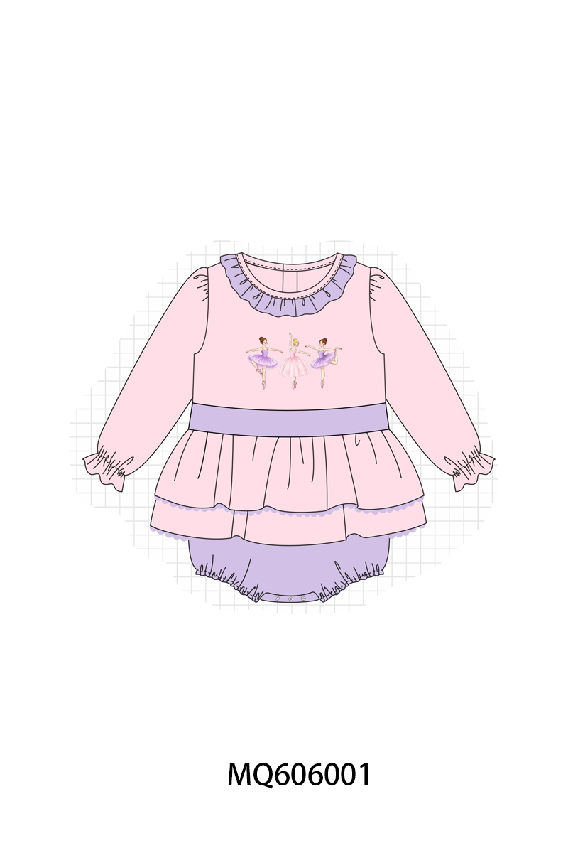Pink ballet embroidery ruffle collection
