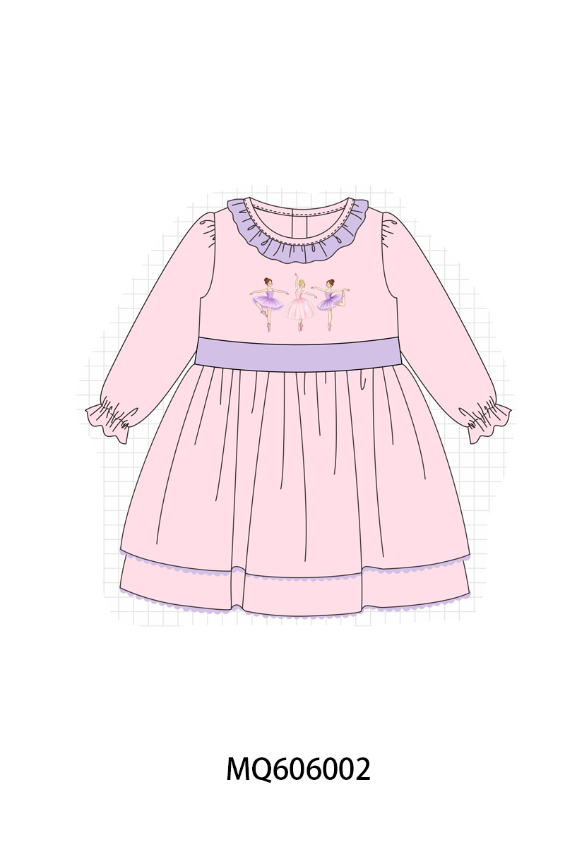 Pink ballet embroidery ruffle collection