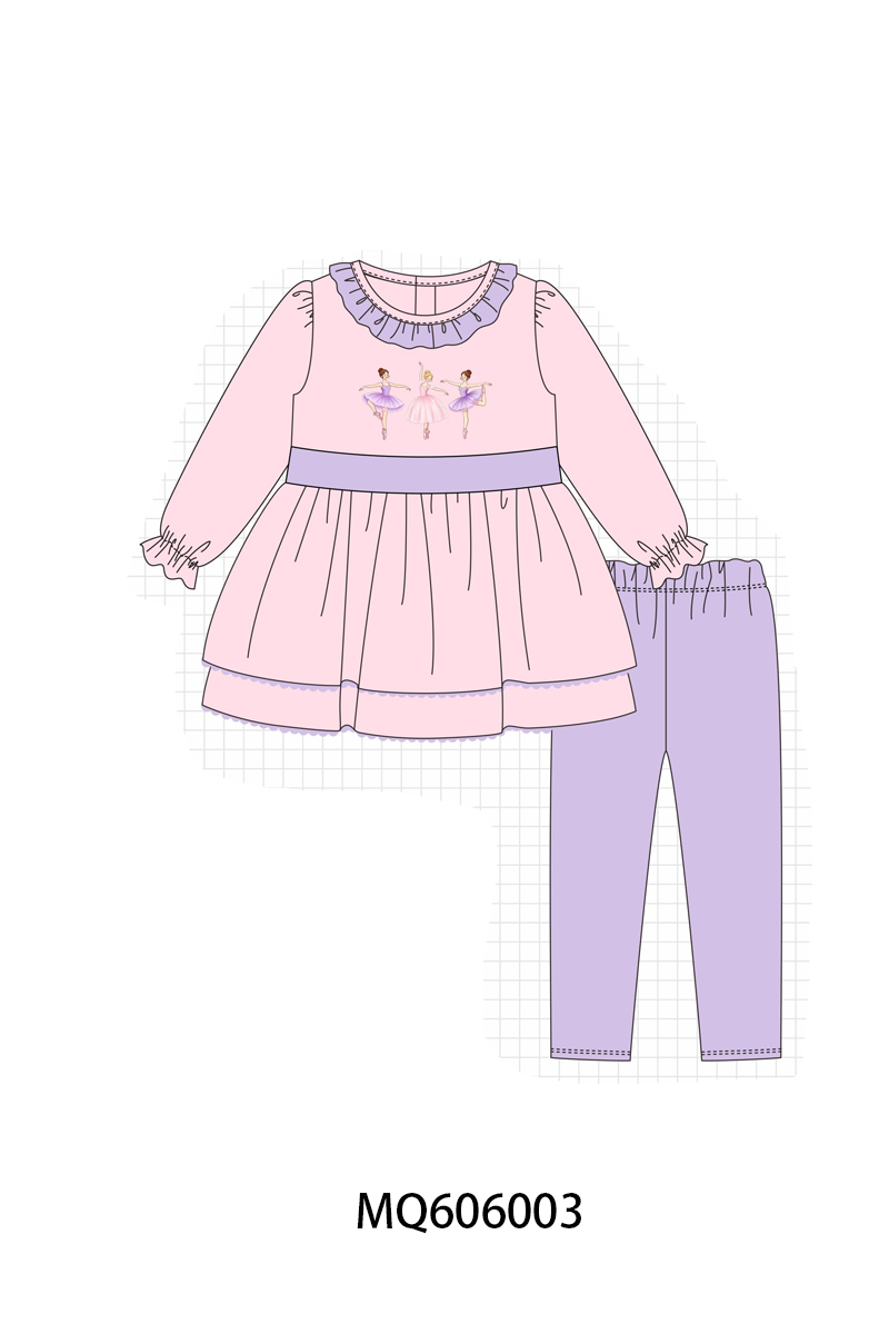 Pink ballet embroidery ruffle collection