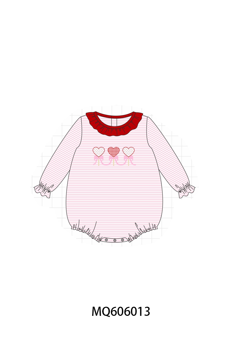 Pink&blue stripe heart embroidery collection