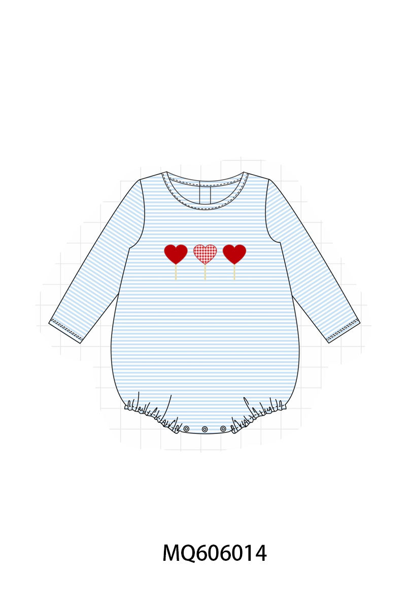 Pink&blue stripe heart embroidery collection