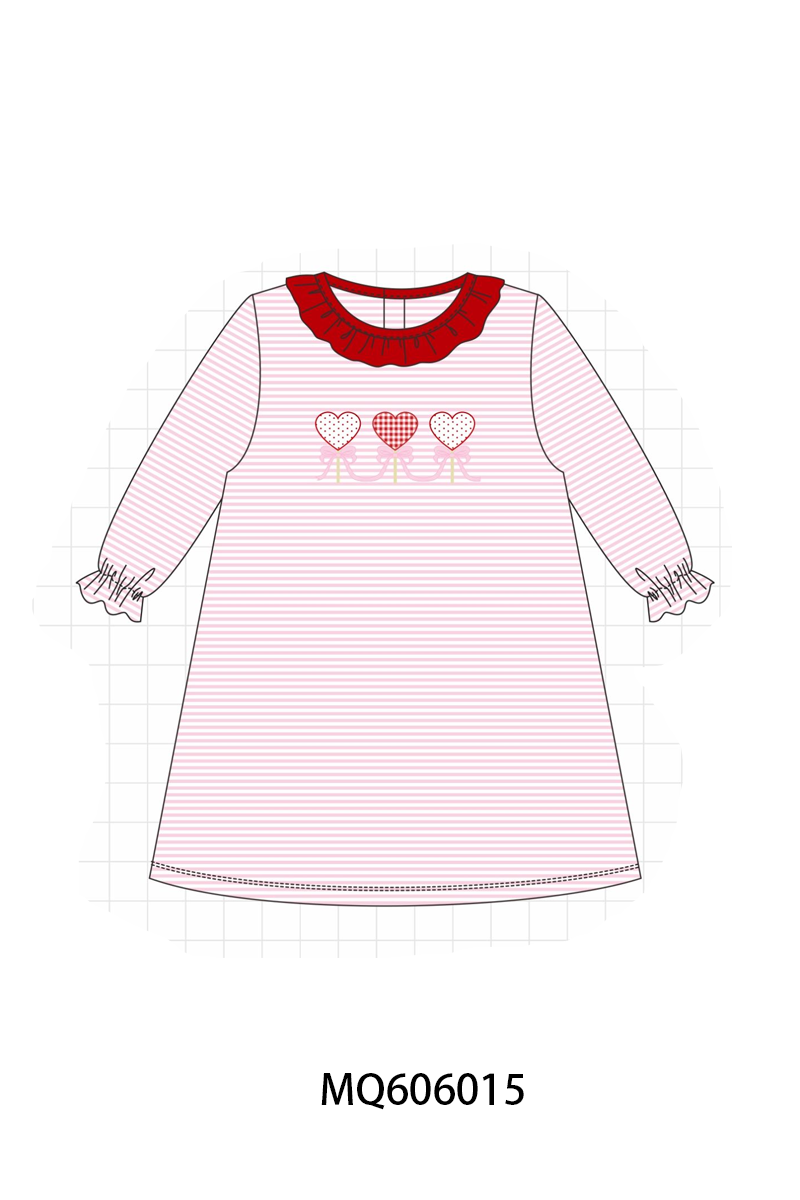 Pink&blue stripe heart embroidery collection