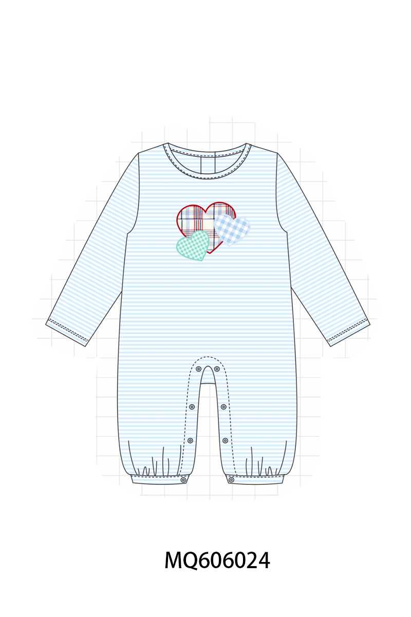 Purple&blue stripe heart applique collection
