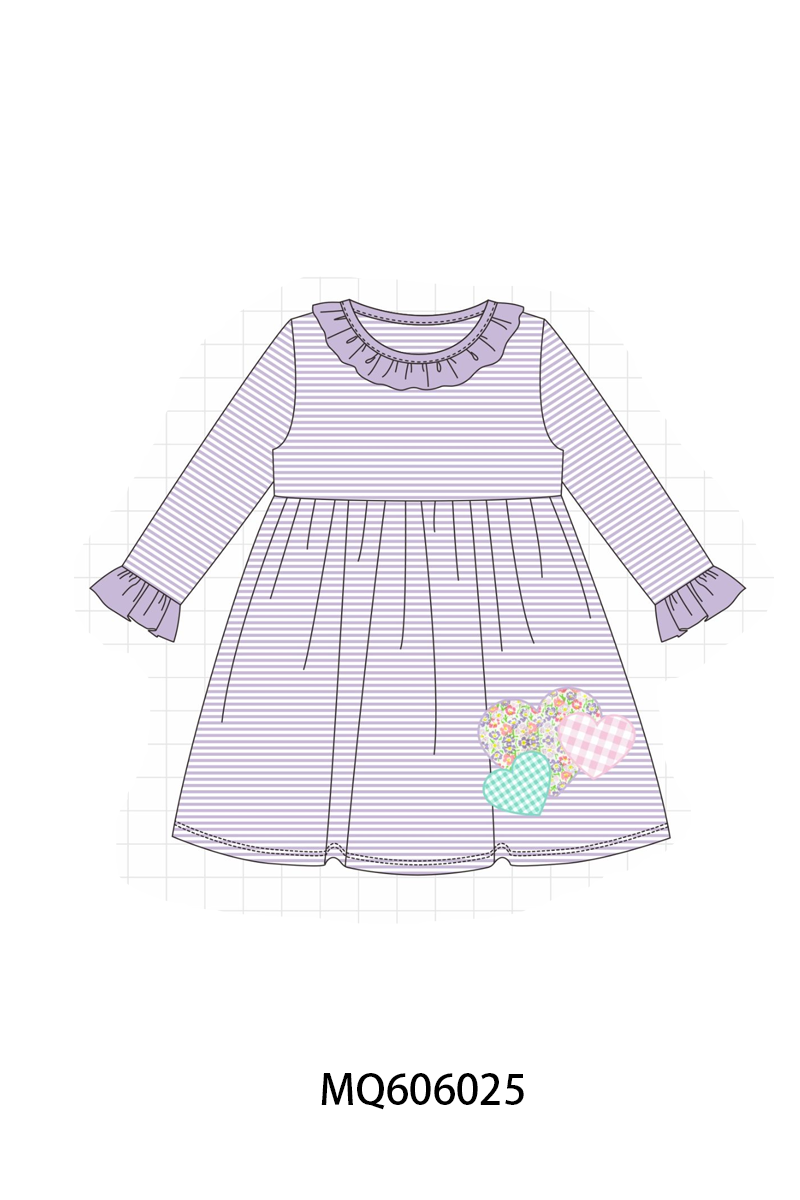 Purple&blue stripe heart applique collection
