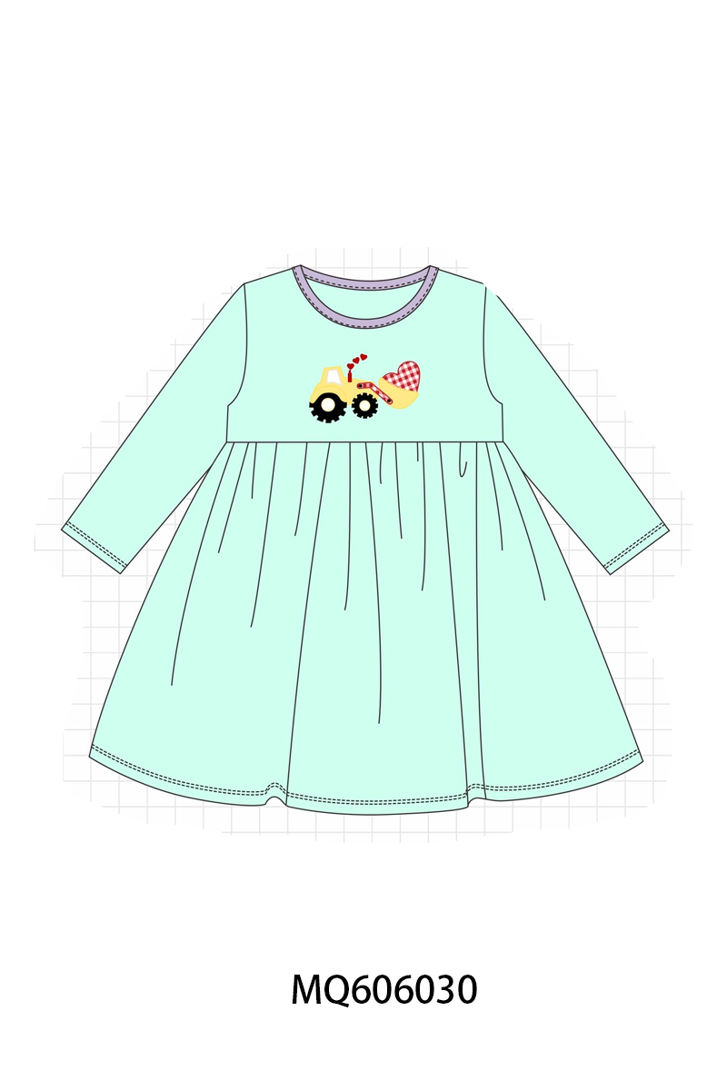 Mint excavator heart applique collection